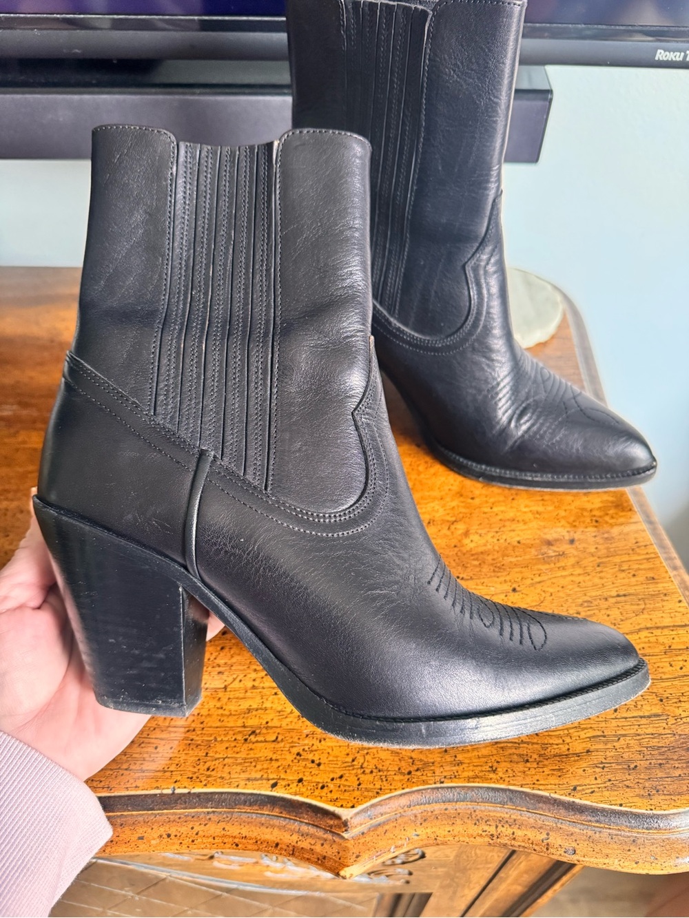 Polo Ralph Lauren Lowrey Chelsea Leather Western-Style Boots
